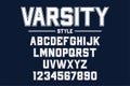 Classic college font. Vintage sport font in american style for football, baseball or basketball logos and t-shirt