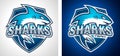 Classic College Team Style Shark Logo design for brand identity, company profile