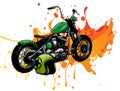 classic colored of motorcycle vector illustration design Royalty Free Stock Photo