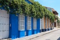 Classic colorful facade of the streets of Cartagena. Colombia. Royalty Free Stock Photo