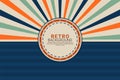 Classic Colorful Retro Style Vector Background with Half Blue