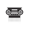 Classic column capital black line icon, Ionic architectural order Royalty Free Stock Photo