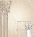 Classic columns background. Roman corinthian column. Royalty Free Stock Photo