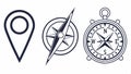 Classic compass icon for direction. Navigation vector design Generative AI