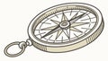Classic Compass Instrument Vector Illustration, Navigation Exploration, vector design Generative AI Royalty Free Stock Photo