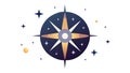 Classic Compass Navigation Tool, Direction and Adventure Symbol Vector Design Generative AI Royalty Free Stock Photo