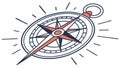 Classic Compass with Needle Direction Outline, Generative AI Royalty Free Stock Photo