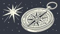 Classic Compass Rose Illustration for Direction and Adventure, vector design Generative AI Royalty Free Stock Photo