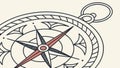 Classic Compass Vector Illustration, Direction Exploration Symbol, vector design Generative AI Royalty Free Stock Photo