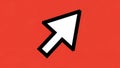 Computer Mouse Cursor Arrow Icon on Red Background Royalty Free Stock Photo