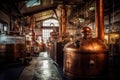 classic copper whisky stills in a traditional distillery Royalty Free Stock Photo