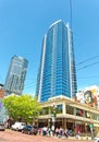 Classic Corner and Modern Skyscraper in Seattle, Washington