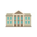 Classic courthouse icon, flat style Royalty Free Stock Photo