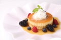 CLASSIC CREAM CARAMEL Pudding Cake served in dish isolated background side view of arabic dessert bake food