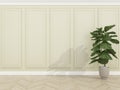 Classic cream wall with wood floor and fiddler