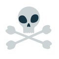 Classic crossbones and skull in minimalistic vector format very easy to edit, separate objects. Bones and skull isolated Royalty Free Stock Photo