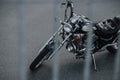 classic cruiser motorcycle standing Royalty Free Stock Photo