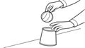 Classic Cup and Ball Trick, Demonstrating Sleight of Hand Magic, vector design Generative AI Royalty Free Stock Photo