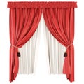 Classic curtains with pelmet on white background. 3d. Royalty Free Stock Photo