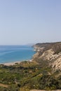 Classic Cypriot Coastline Vista. Vertical shot of a classic Cyprus coastline