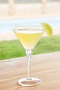 Classic daiquiri cocktail by a pool outdoors Royalty Free Stock Photo