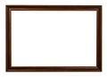 classic dark brown painted wooden picture frame Royalty Free Stock Photo