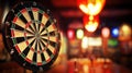 Classic dart board background. Close up. Sports or entertainment concept