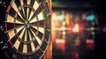 Classic dart board background. Close up. Sports or entertainment concept