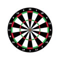 Classic darts board game template in black and white