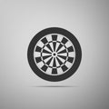 Classic darts board with twenty black and white sectors icon isolated on grey background. Dart board sign. Dartboard