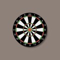 Classic darts board. Vector illustration of color and black and