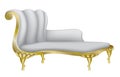 Classic grey leather on golden daybed Royalty Free Stock Photo