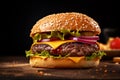 Classic Deluxe Cheeseburger perfect for use in advertising of fast food at its finest