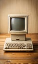 Classic desktop computer setup with CRT monitor, capturing vintage technology for tech Wallpaper Background or creative projects