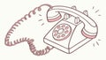 Classic Desktop Telephone with Cord, vector design Generative AI Royalty Free Stock Photo