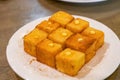 Classic dessert of Hong Kong tea restaurant, condensed milk deep-fried western toast cubes