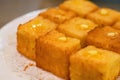 Classic dessert of Hong Kong tea restaurant, condensed milk deep-fried western toast cubes