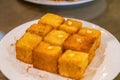 Classic dessert of Hong Kong tea restaurant, condensed milk deep-fried western toast cubes