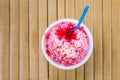 Classic, dessert, Shave Ice on bamboo desk