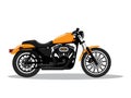 Classic detailed motorcycle in flat style design. Side view. Vector illustration Royalty Free Stock Photo