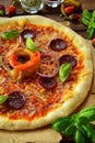 Classic Diablo Pizza with Hot Peppers and Pepperoni - a delicious lunch or dinner idea