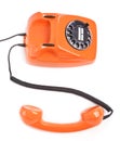 Classic dial phone on white Royalty Free Stock Photo