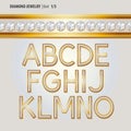 Classic Diamond Jewelry Alphabet Vector