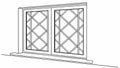 Classic Diamond Lattice Window: Traditional Architectural Detail Vector Design Generative AI Royalty Free Stock Photo