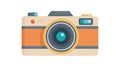 Classic Digital Camera Flat Design Icon Illustration, vector design Generative AI Royalty Free Stock Photo