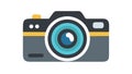 Classic Digital Camera with Teal Lens Accent, vector design Generative AI Royalty Free Stock Photo