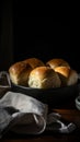 Classic Dinner Bread Rolls with Copy Space