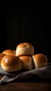 Classic Dinner Bread Rolls with Copy Space