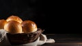 Classic Dinner Bread Rolls with Copy Space