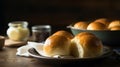 Classic Dinner Bread Rolls with Copy Space Royalty Free Stock Photo